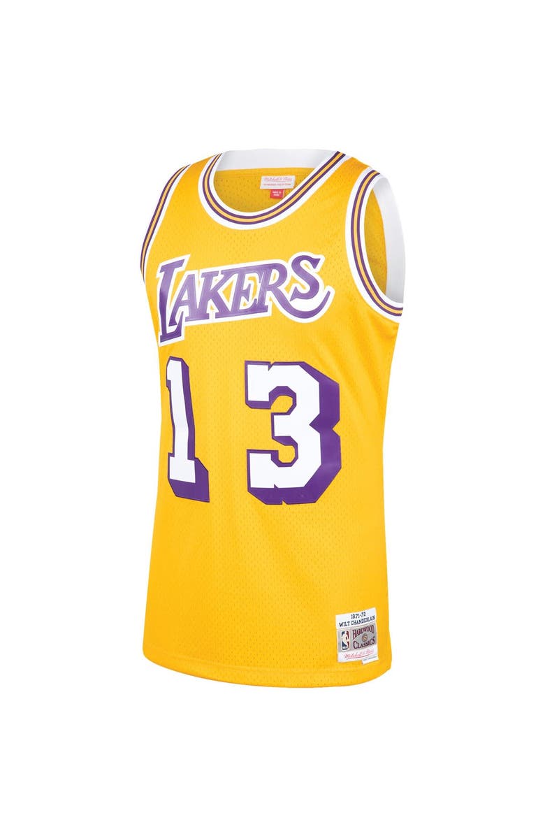 Mitchell & Ness Men's Mitchell & Ness Wilt Chamberlain Gold Los Angeles Lakers 1971/72 Hardwood Classics Swingman Jersey, Alternate, color, Gold