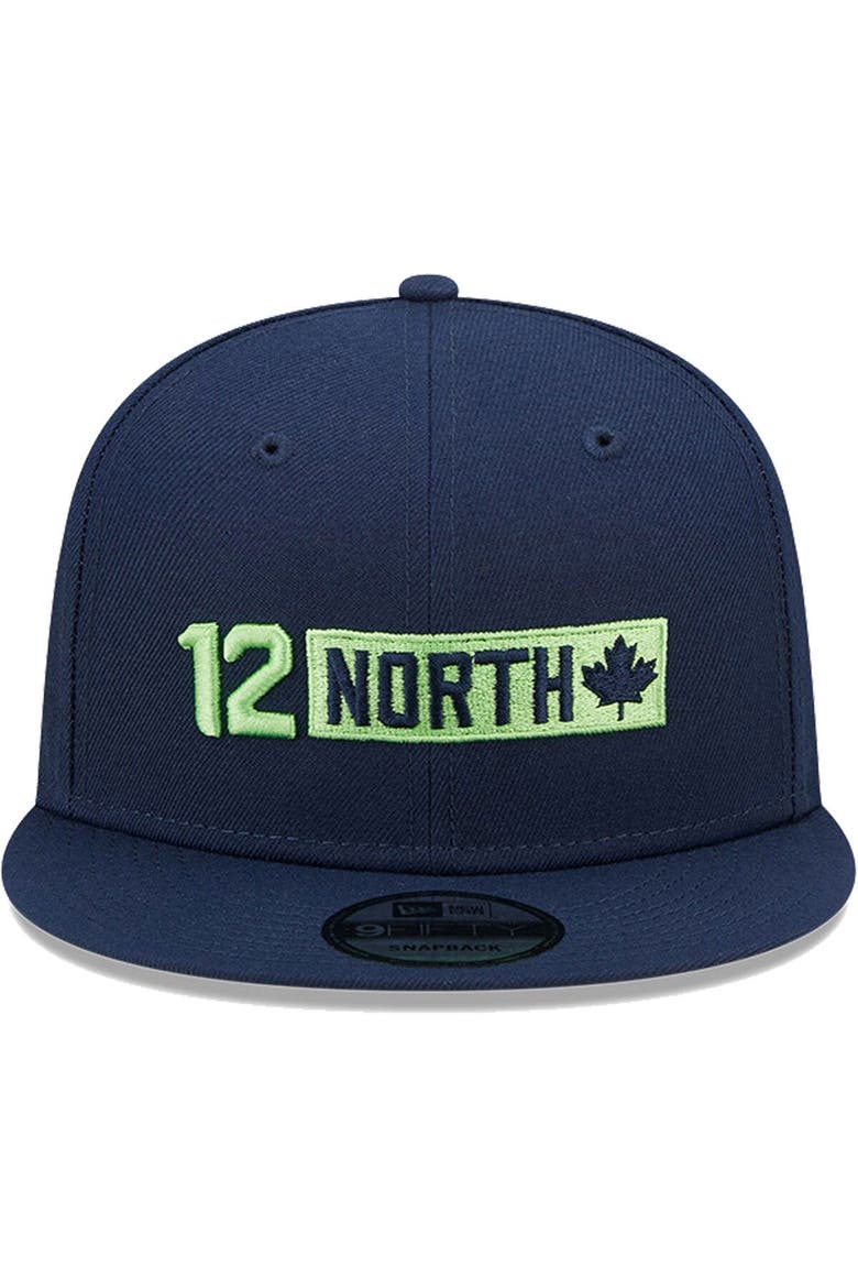Men's New Era College Navy Seattle Seahawks 12 North Collection Snapback Hat, Alternate, color, Navy