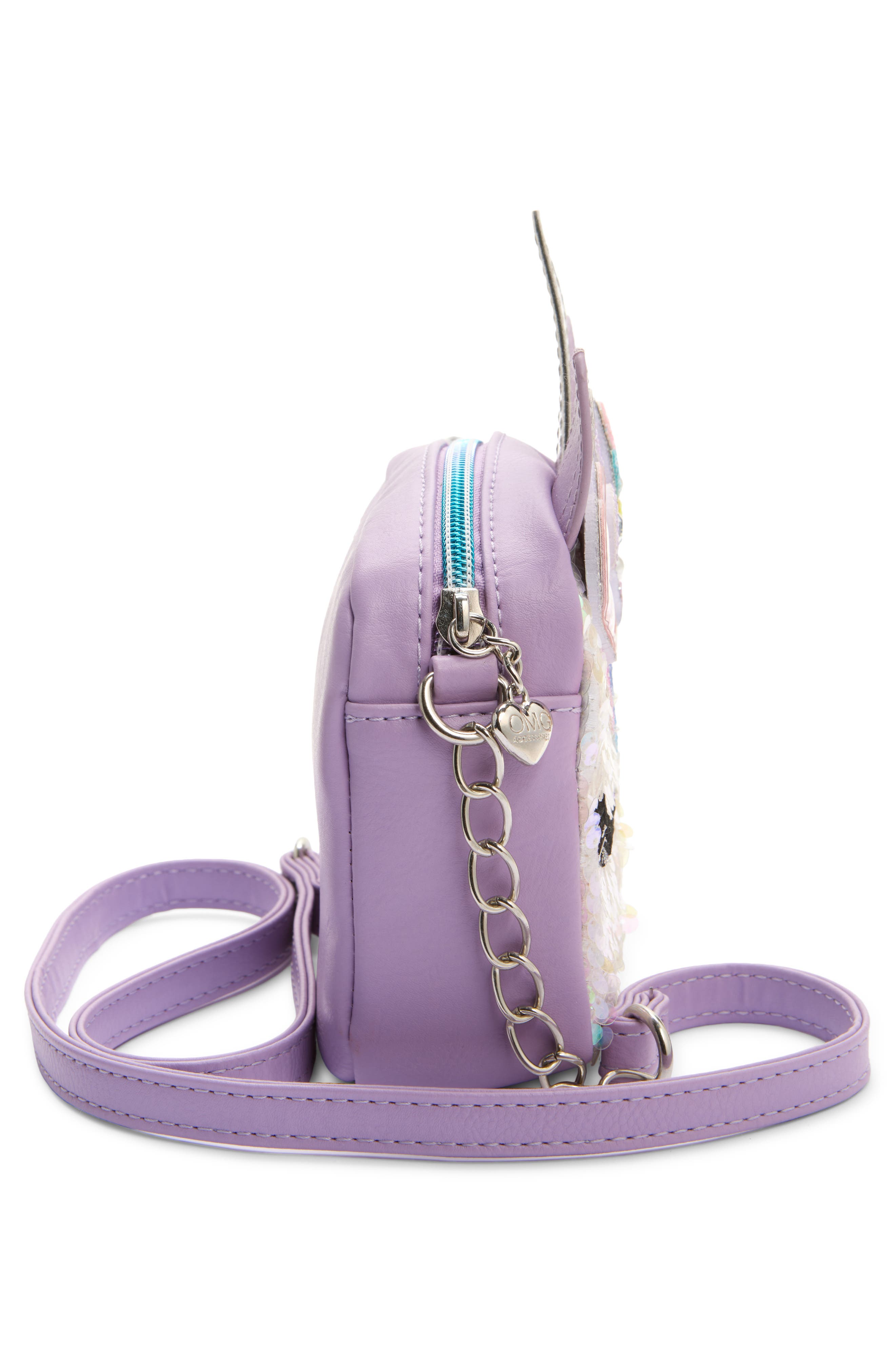 OMG Accessories Kids' Miss Gwen Sequin Crossbody Bag, Alternate, color, Orchid