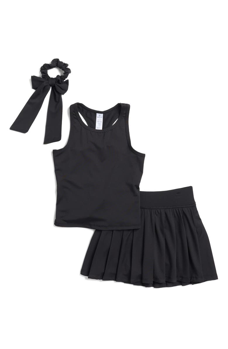 90 DEGREE BY REFLEX Kids' Tank, Pleated Skort & Bow Scrunchie Set, Main, color, 