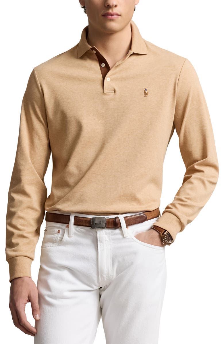 Polo Ralph Lauren Long Sleeve Pima Cotton Polo Shirt, Main, color, 