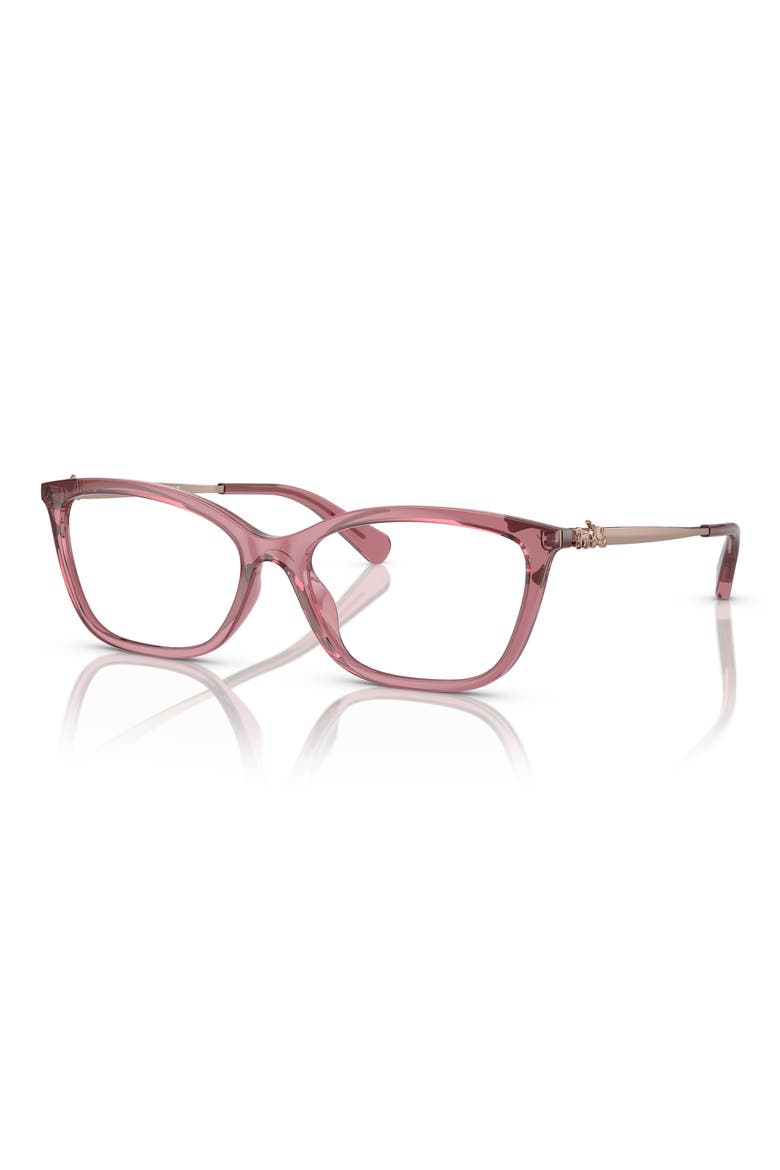 53mm Butterfly Optical Glasses, Alternate, color, TRANSPARENT BERRY / DEMO