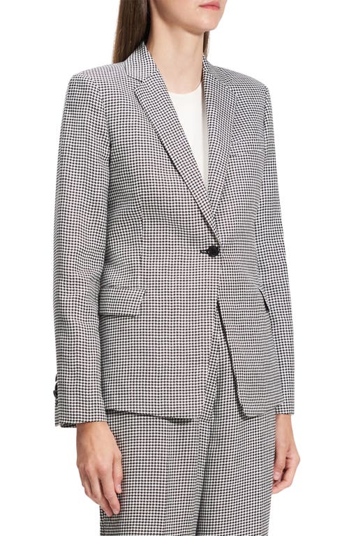 Theory B.mel Houndstooth Check Slim Fit Linen Blend Blazer In Pattern