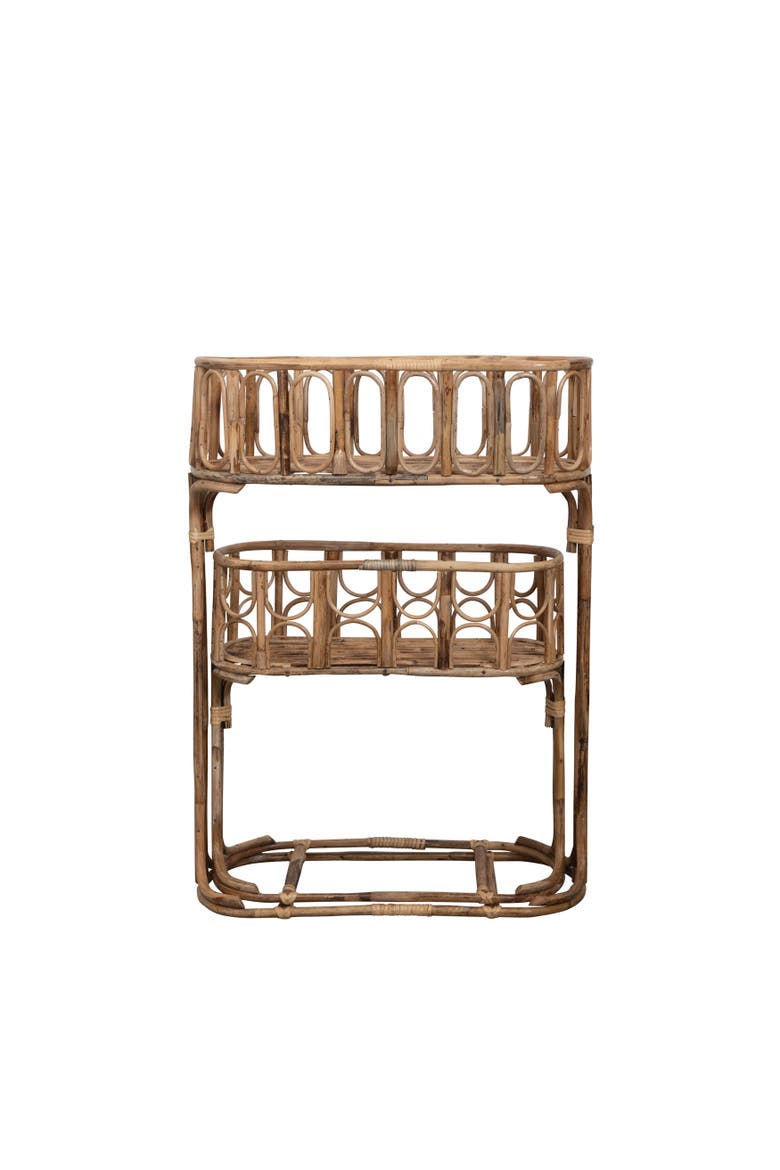 Handmade Woven Rattan Planters, Natural, Set of 2, Main, color, Natural