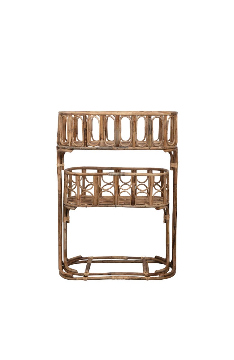 Storied Home Handmade Woven Rattan Planters, Natural, Set of 2, Main, color, Natural