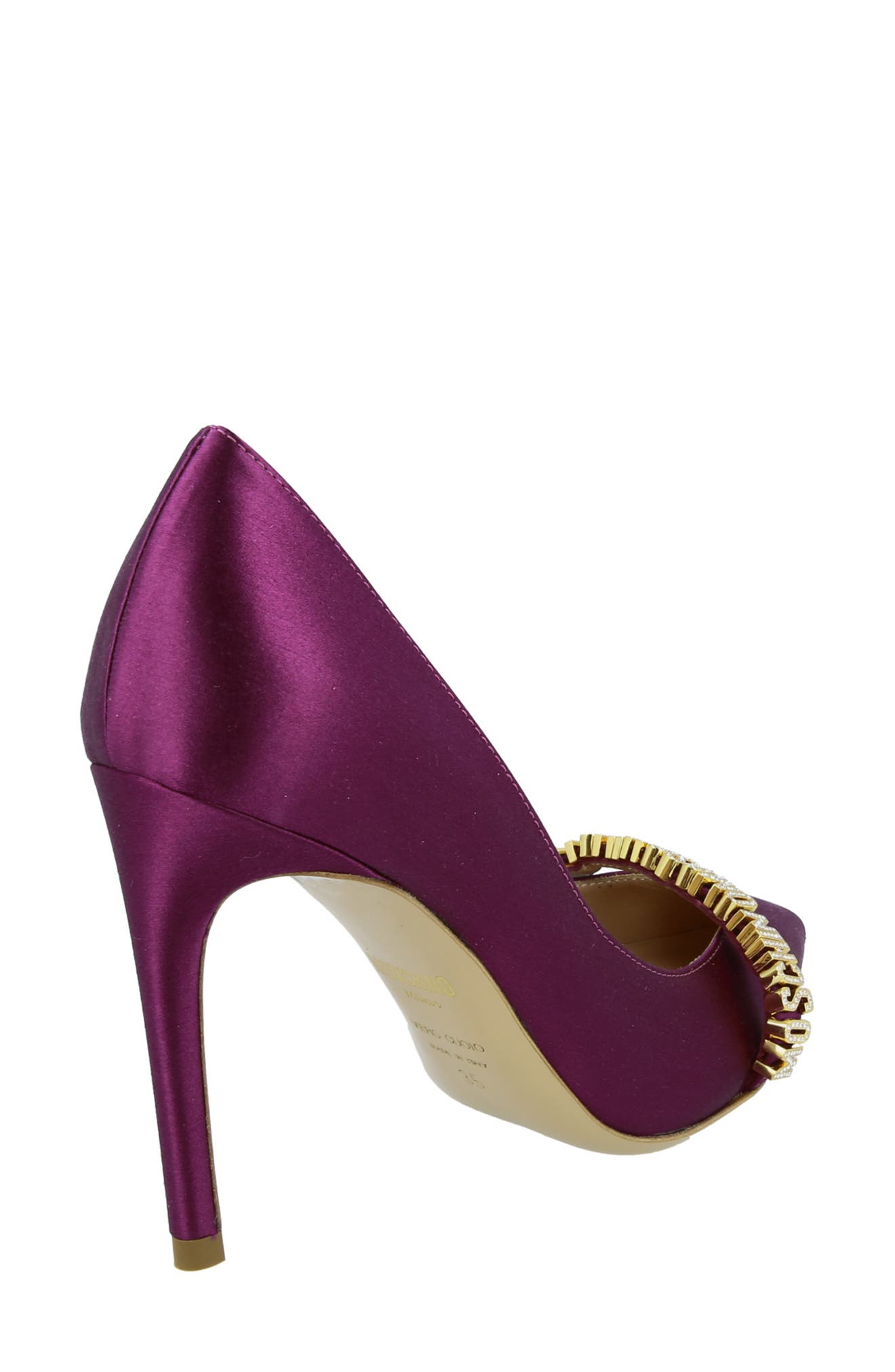 Moschino Satin Pointed Toe Pump, Alternate, color, 