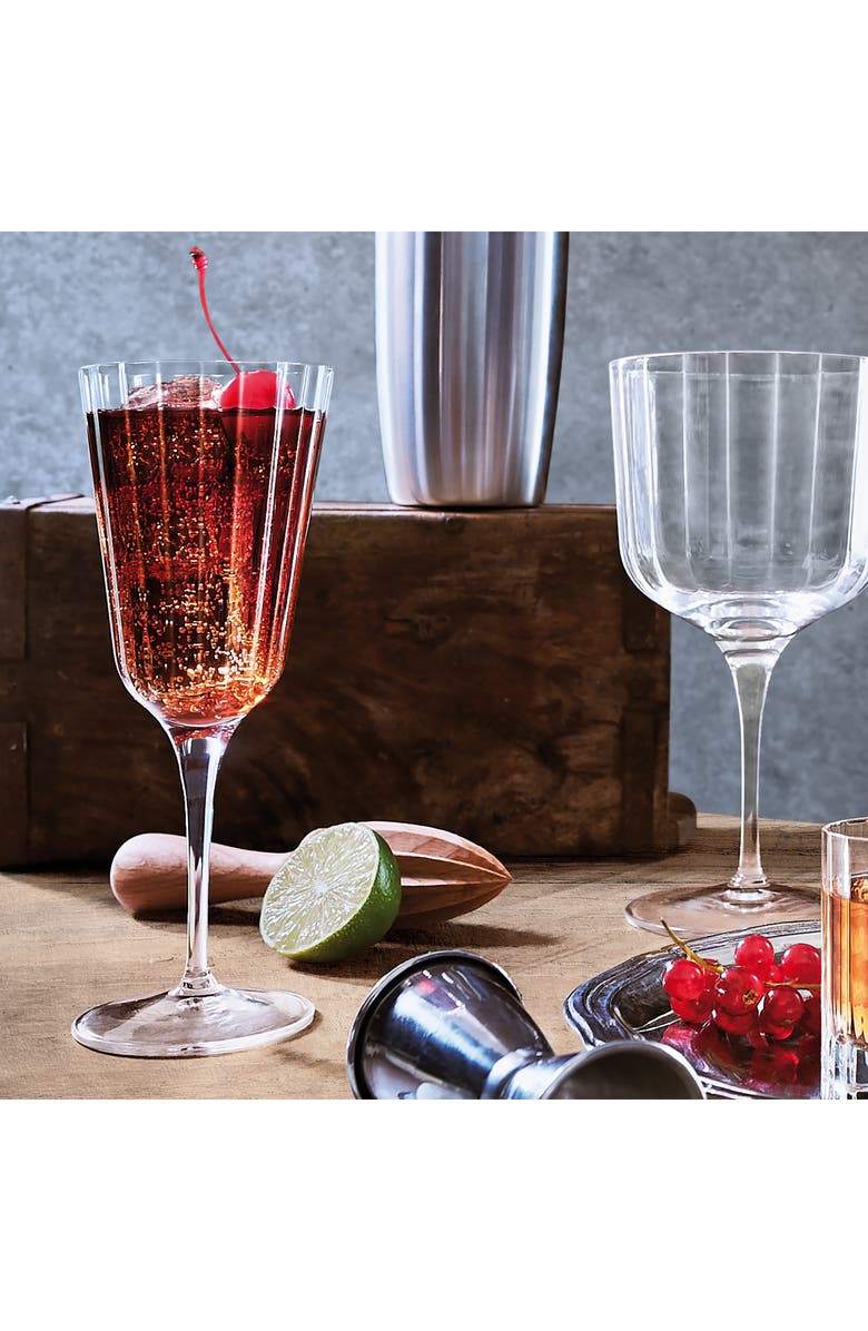 Luigi Bormioli Bach Set of 4 Retro Wine Glasses, Alternate, color, Clear