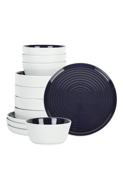 Elica Stoneware 12-Piece Dinnerware Set