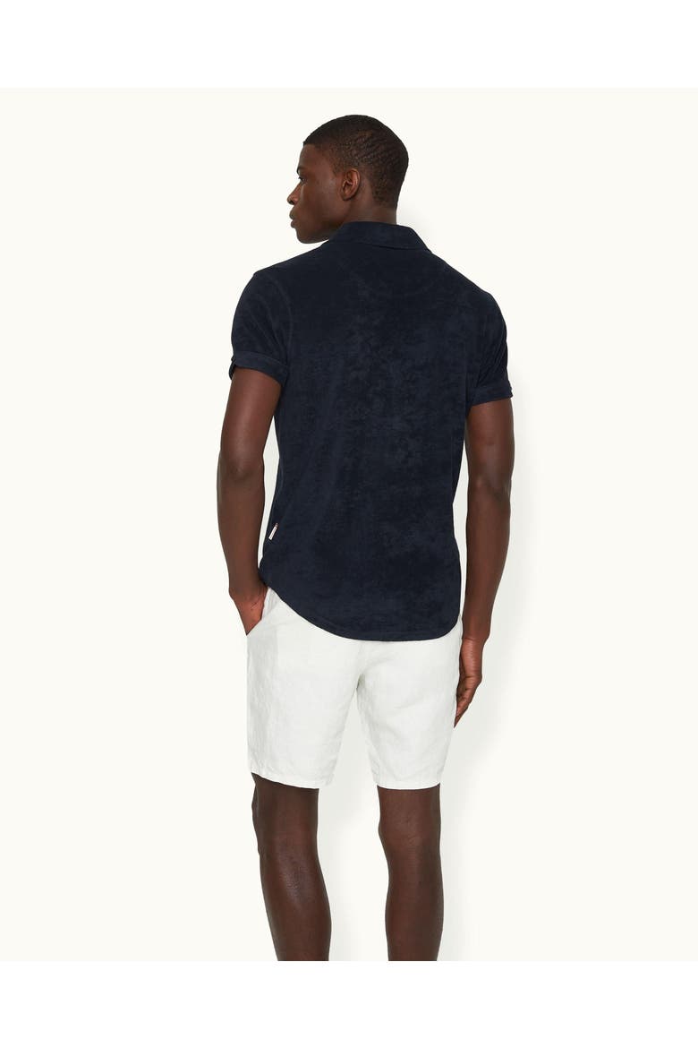 Sebastian Towelling Tailored-Fit Polo Shirt, Alternate, color, Night Iris