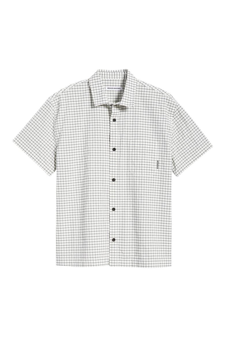 Check Short Sleeve Cotton Button-Up Shirt, Alternate, color, BEIGE CHECK