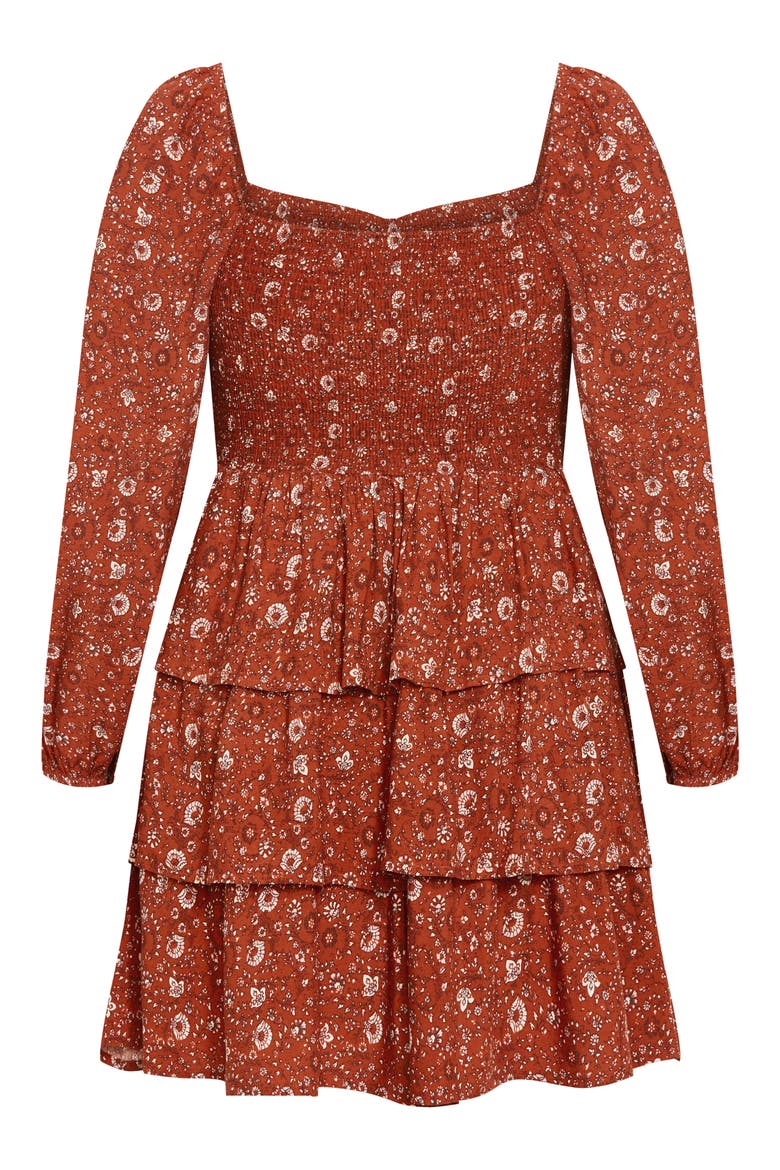 Piper Floral Minidress, Alternate, color, RUST PRINT