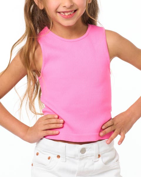 Littles ribbed crop sport tank top