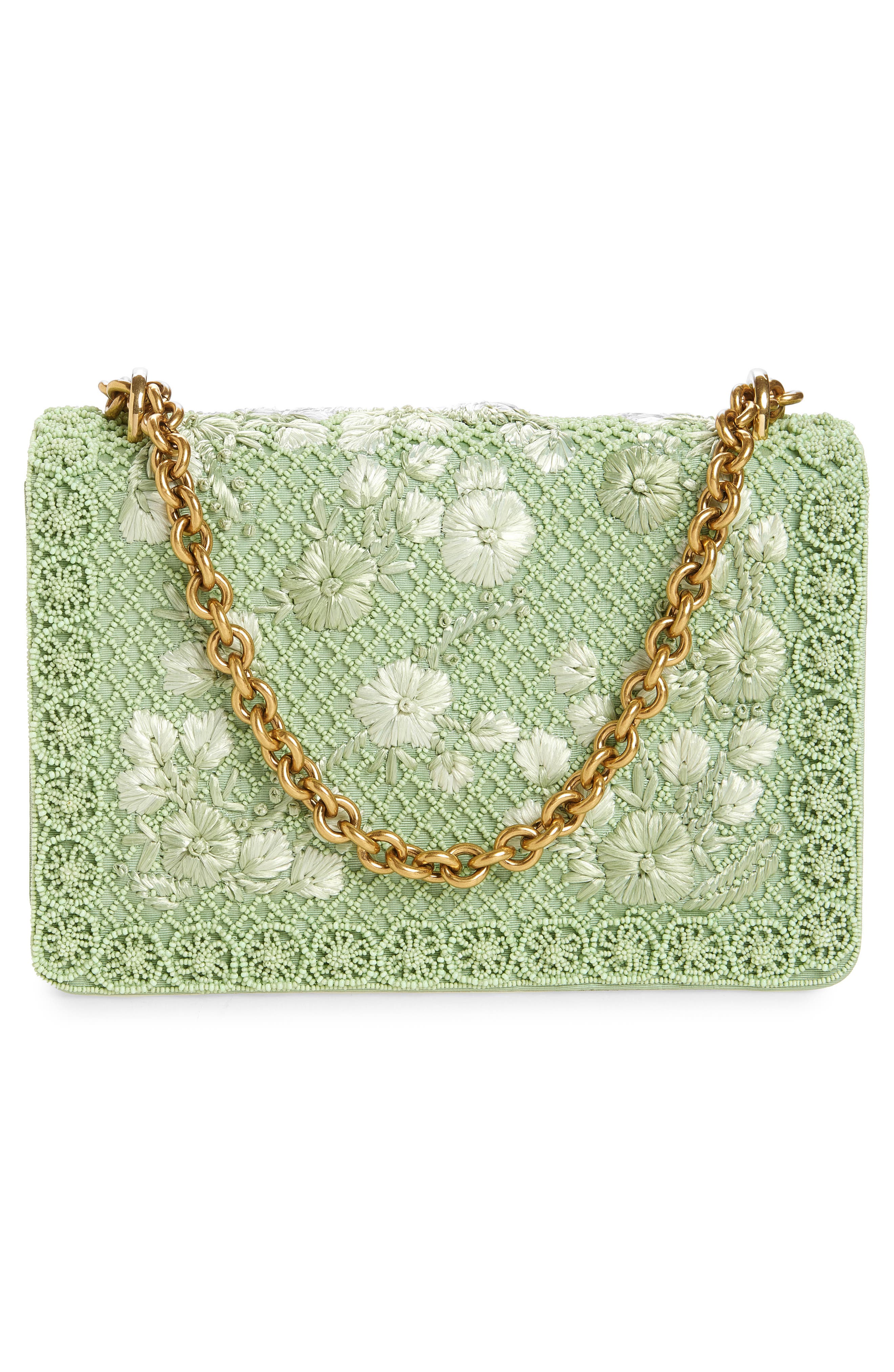 DeVain Embroidered Shoulder Bag, Alternate, color, GREEN