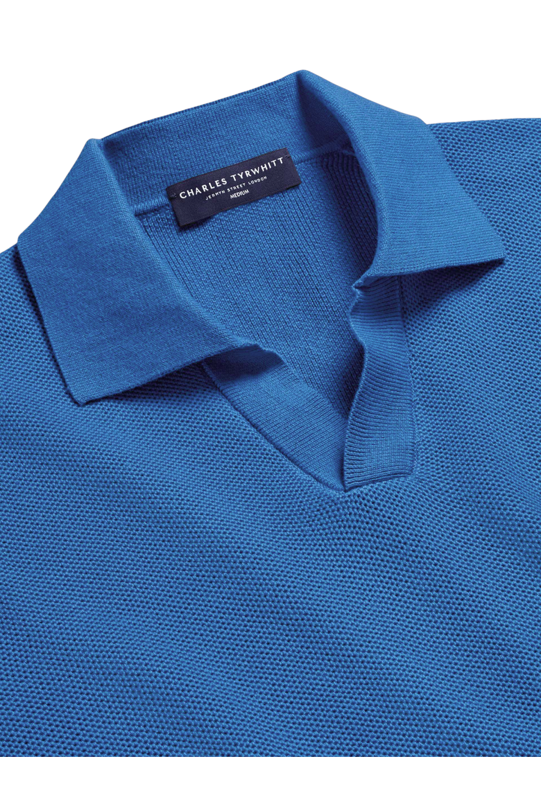 Cotton Honeycomb Trophy Neck Sweater, Alternate, color, Mid Blue