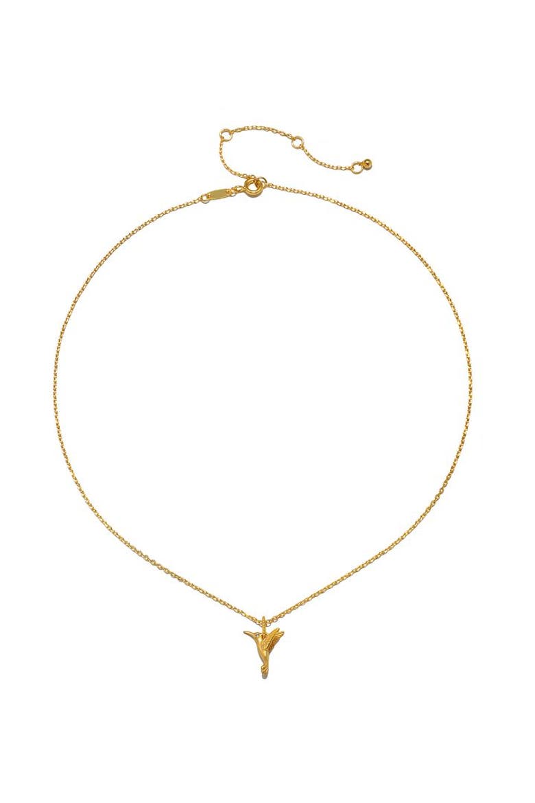 Loving Devotion Hummingbird Necklace, Alternate, color, Gold