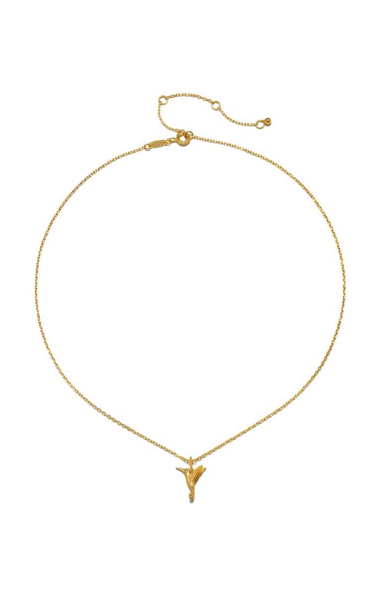 Satya Jewelry Loving Devotion Hummingbird Necklace, Alternate, color, Gold
