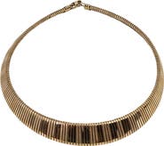 MADISON BEVERLY HILLS Vintage 1970 Gold Textured Omega Collar Necklace