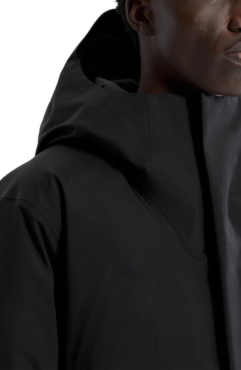 Veilance Sorin Hooded Waterproof Down Parka, Alternate, color, Black