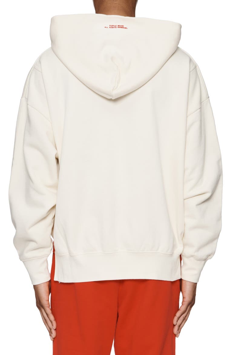 Oversize Fleece Pullover Hoodie, Alternate, color, OFF WHITE