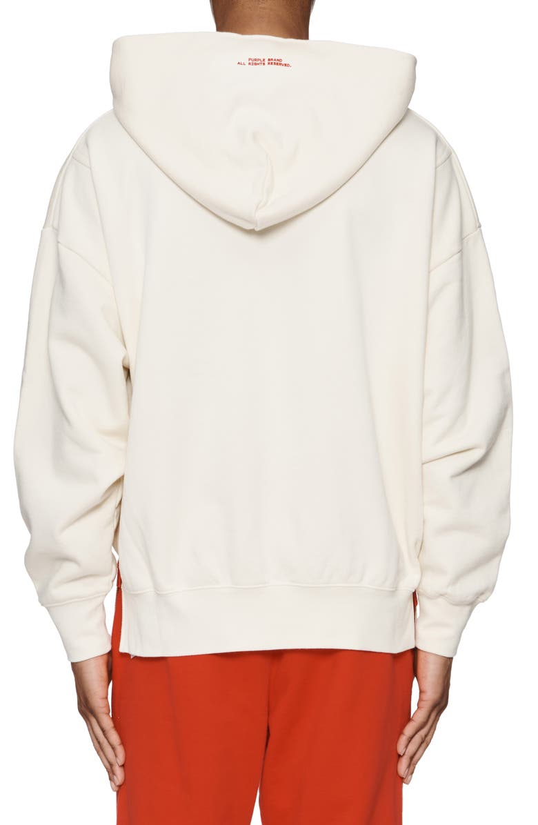 PURPLE BRAND Oversize Fleece Pullover Hoodie, Alternate, color, Off White