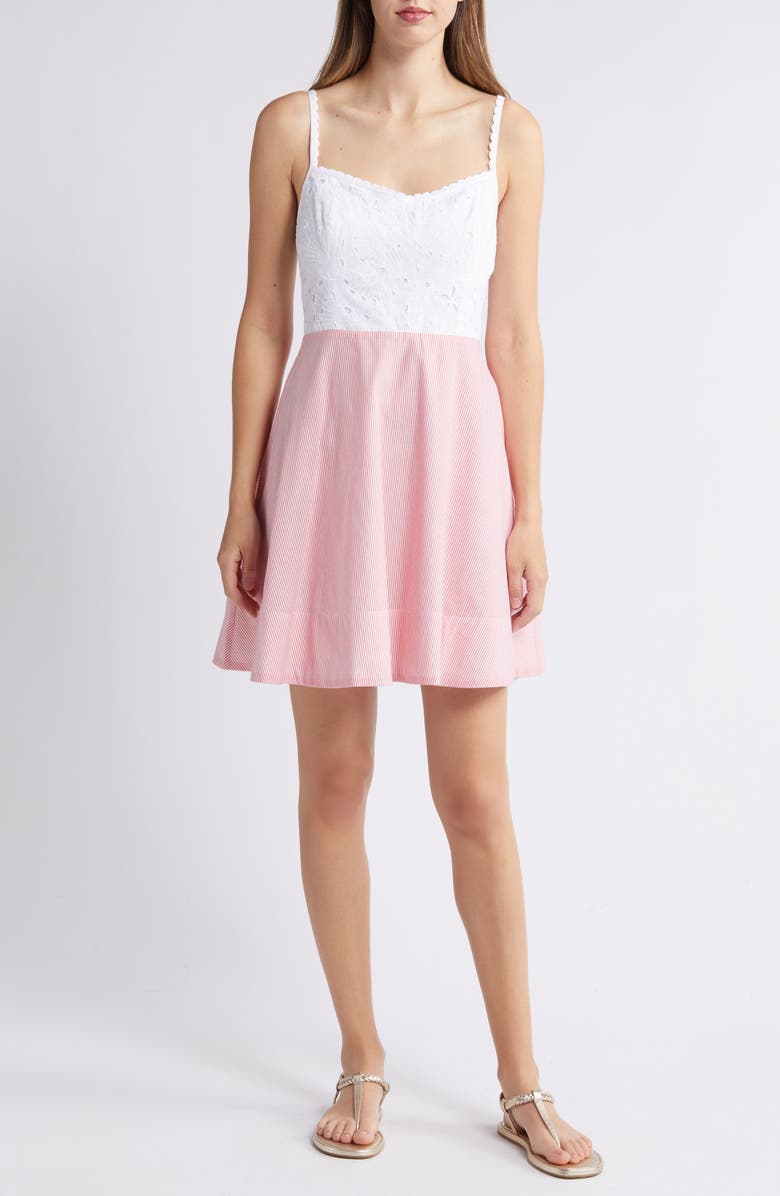 Lilly Pulitzer<sup>®</sup> Winslow Eyelet Stripe Cotton Sundress, Main, color,