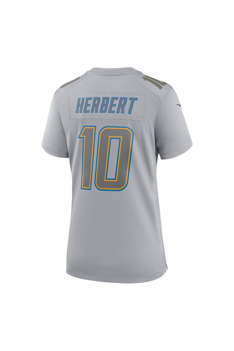 Women's Nike Justin Herbert Gray Los Angeles Chargers Atmosphere Fashion Game Jersey, Alternate, color, Gray