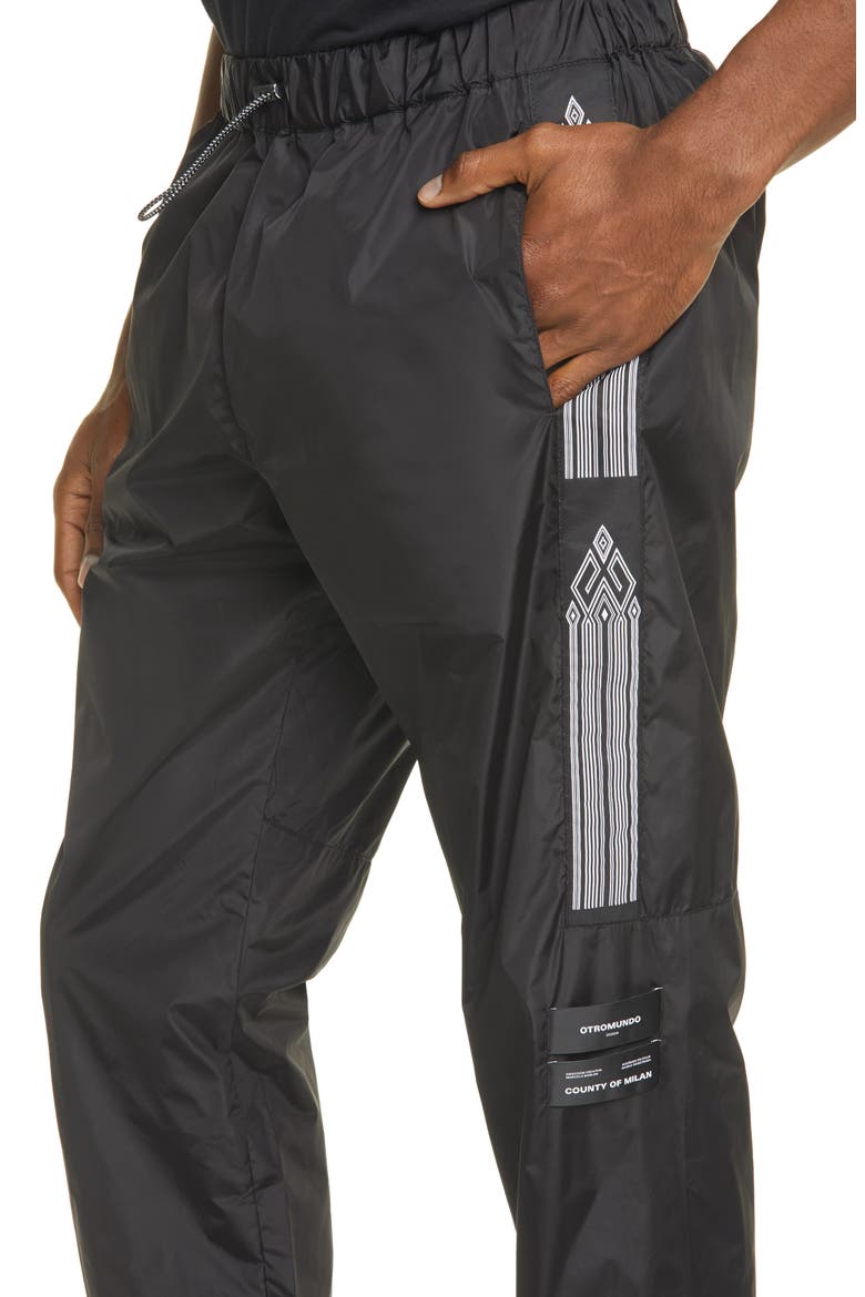 County Tape Jogging Pants, Alternate, color, BLACK WHITE
