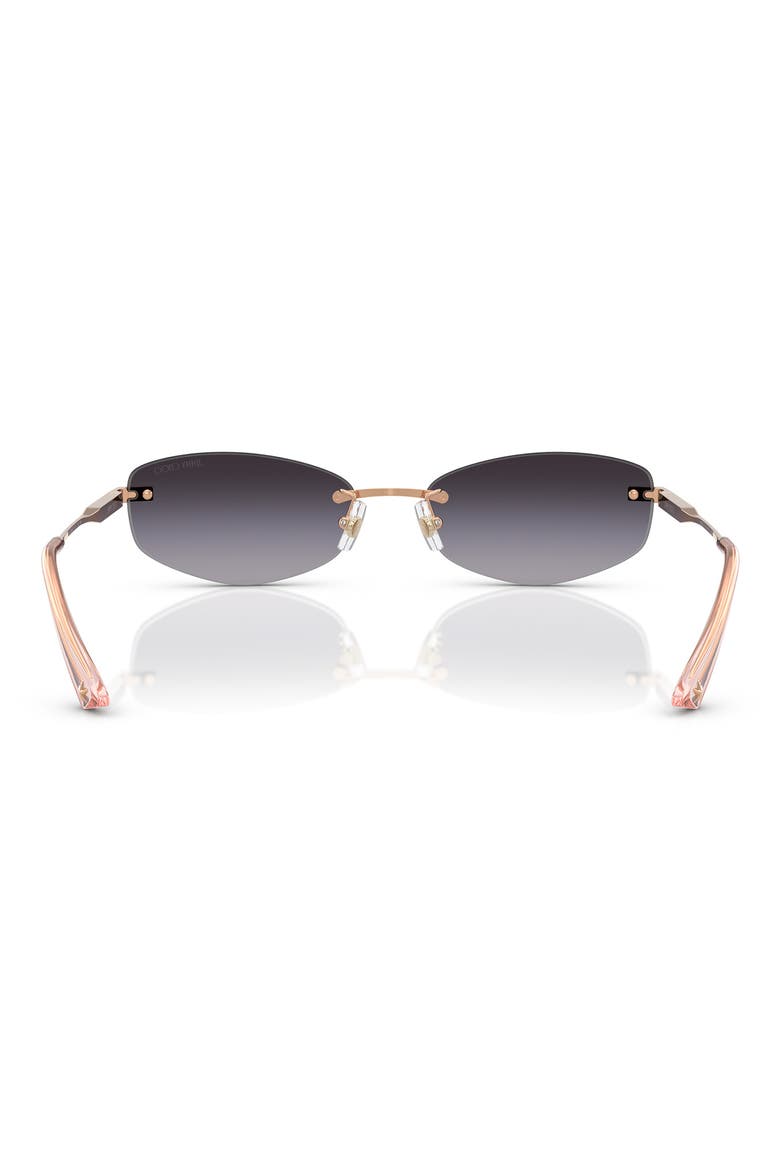57mm Oval Sunglasses, Alternate, color, ROSE GOLD/ LIGHT GREY