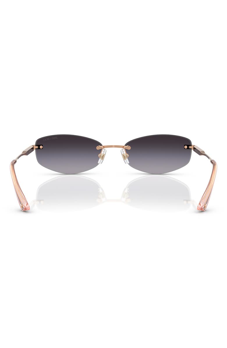 Jimmy Choo 57mm Oval Sunglasses, Alternate, color, Rose Gold 1