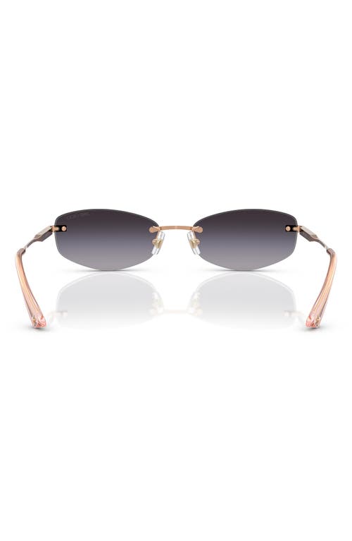 Jimmy Choo 57mm Oval Sunglasses In Rose Gold 1