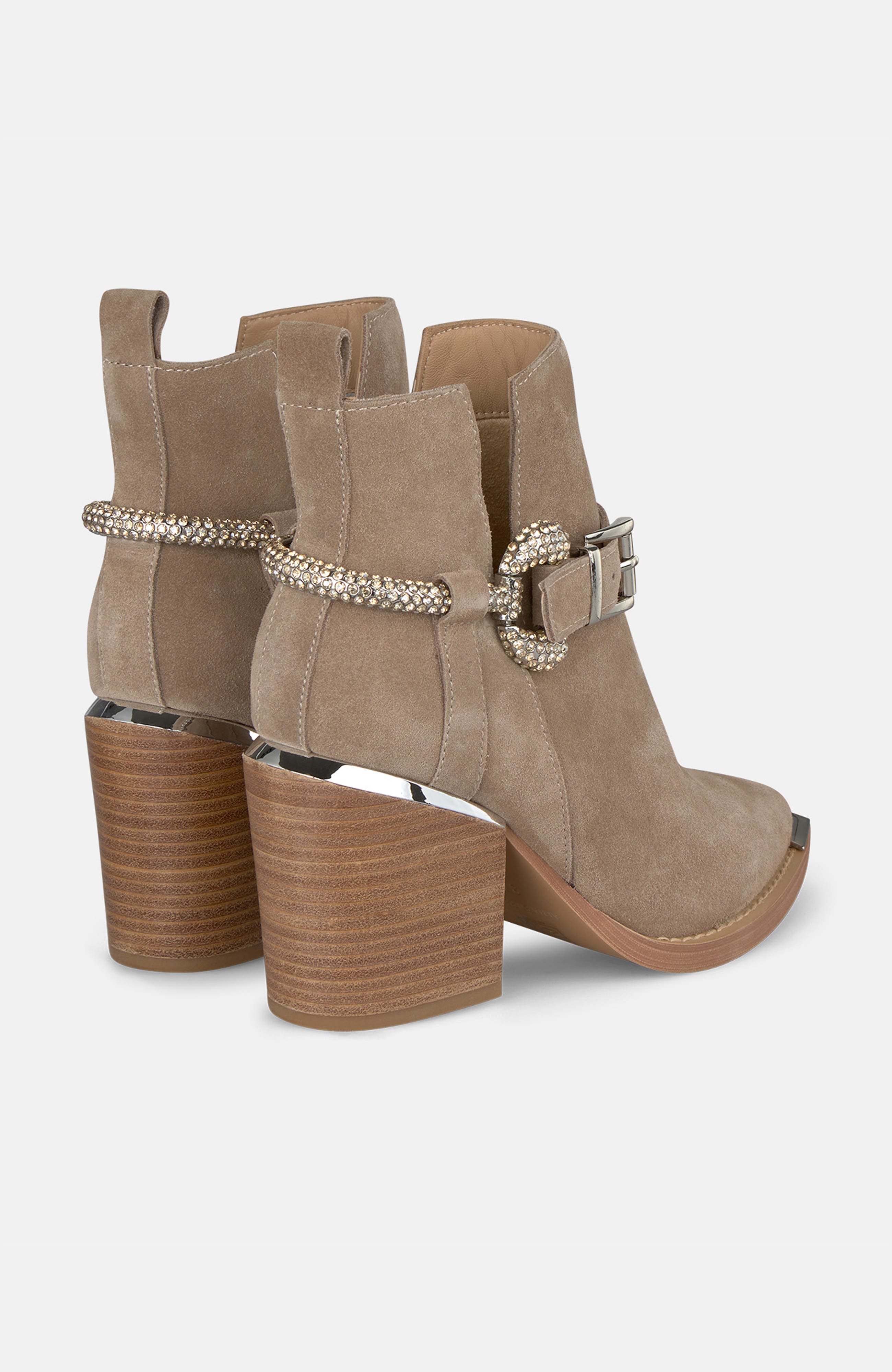 Ankle Boots Rhinestone Stirrup, Alternate, color, Vison