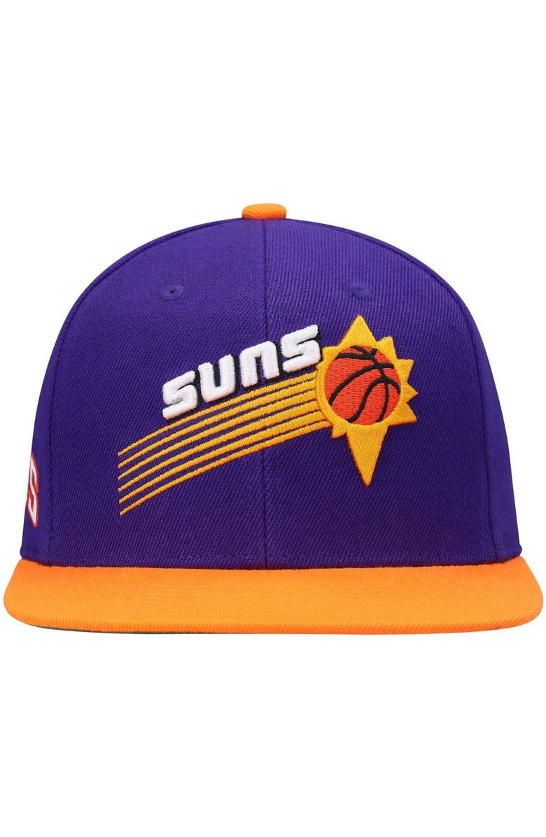 Mitchell & Ness Men's Mitchell & Ness Purple/Orange Phoenix Suns Hardwood Classics Snapback Hat, Alternate, color, Purple