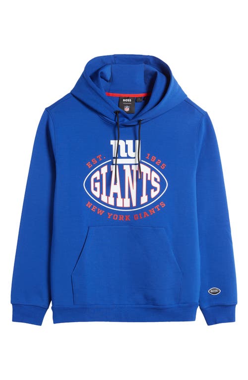 Shop Hugo Boss Boss X Nfl Touchback Graphic Hoodie In New York Giants Dark Blue