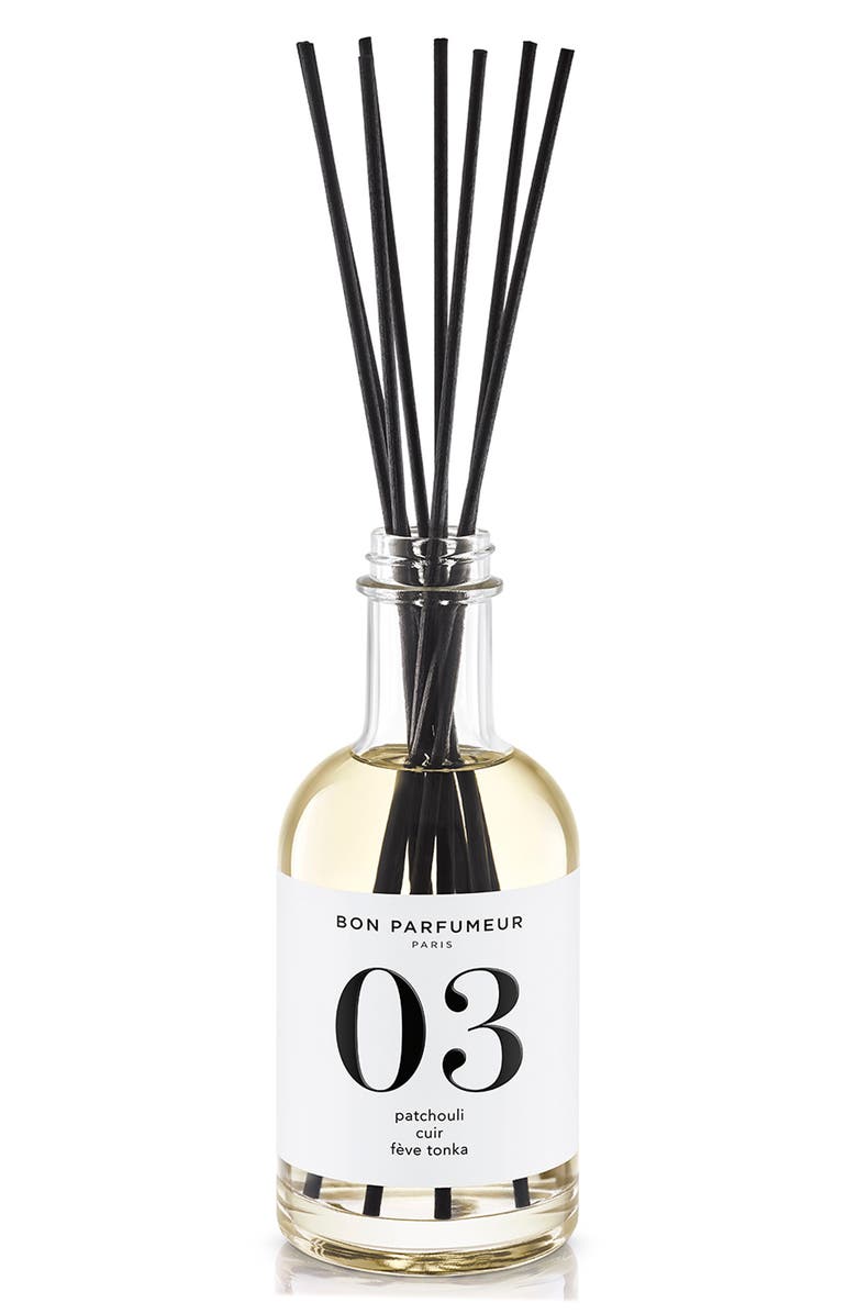 Bon Parfumeur 03 Patchouli Leather Tonka Bean Reed Diffuser, Main, color,