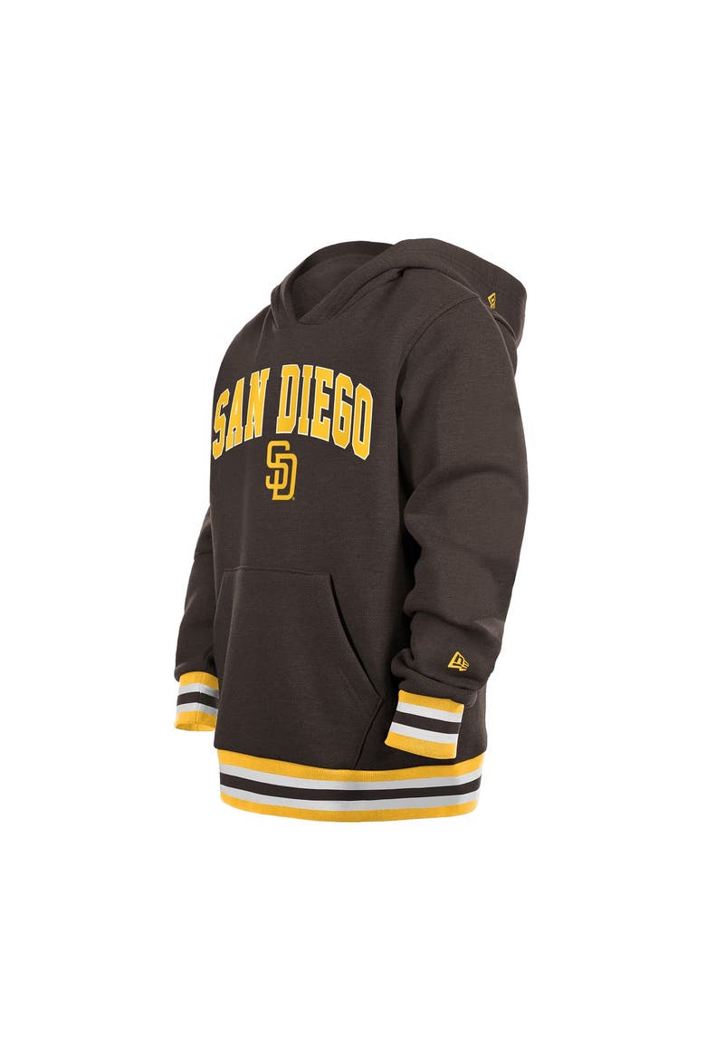 Youth New Era Brown San Diego Padres Knit Trim Pullover Hoodie, Alternate, color, Brown
