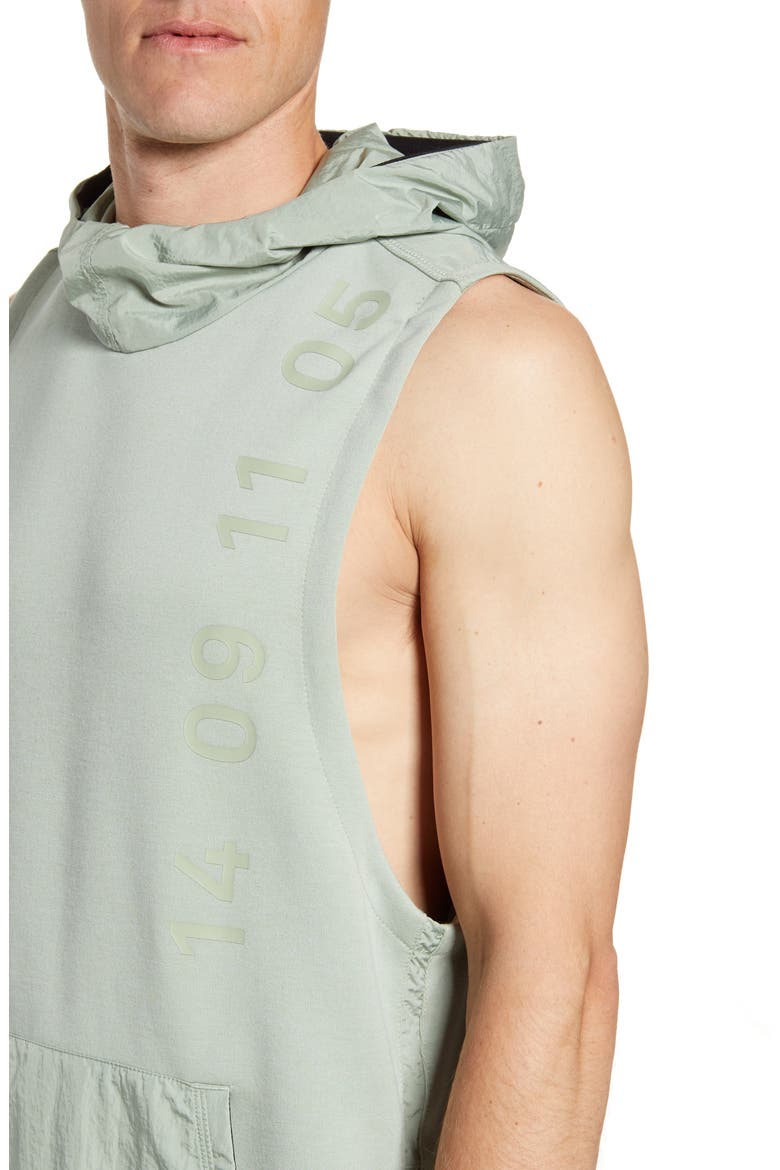 Therma Tech Pack Sleeveless Hoodie, Alternate, color, JADE HORIZON/ BLACK