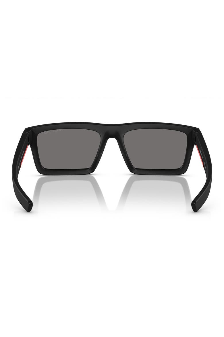 55mm Rectangular Sunglasses, Alternate, color, MATTE BLACK