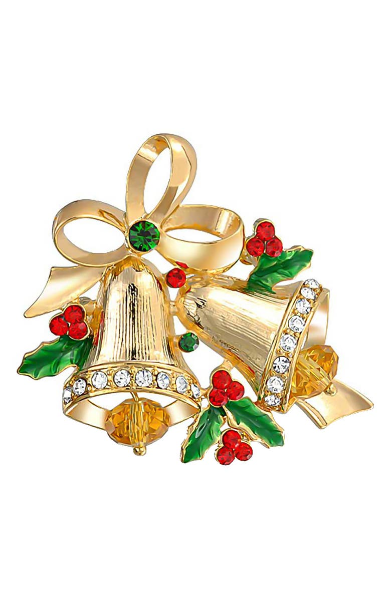 BLING JEWELRY Large Christmas Wreath Brooch, Main, color, 