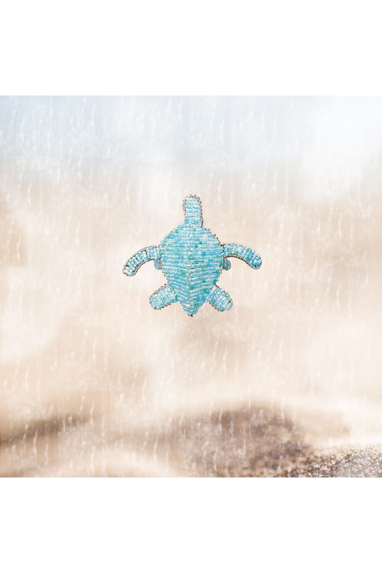 Beaded Turtle Napkin Ring, Alternate, color, Blue