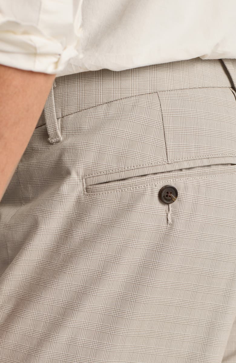 Bonobos Weekday Warrior Check Flat Front Stretch Cotton Pants, Alternate, color, Friday Khaki Small Glen Check