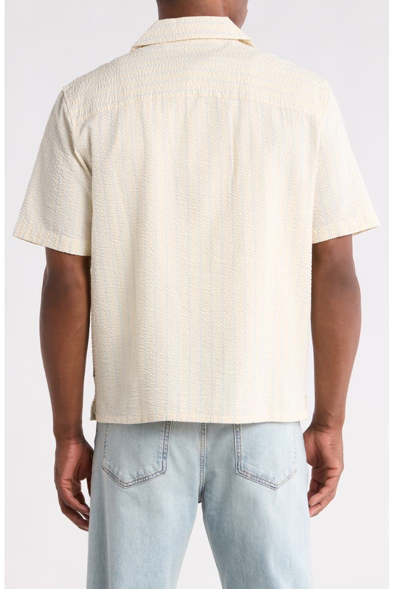 Didcot Stripe Cotton Seersucker Camp Shirt, Alternate, color, ECRU/ BLUE