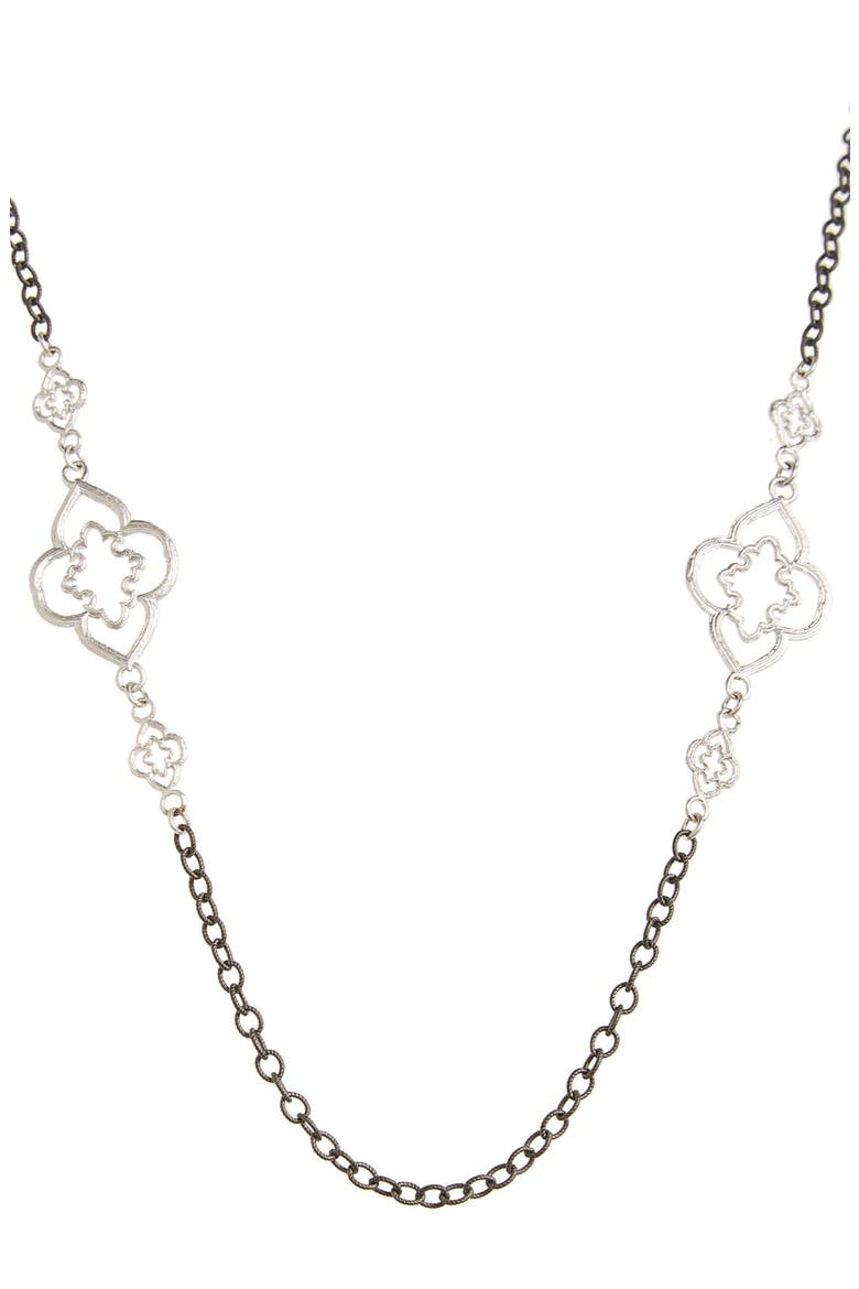 New World Heraldry Openwork Station Necklace, Alternate, color, BLACK