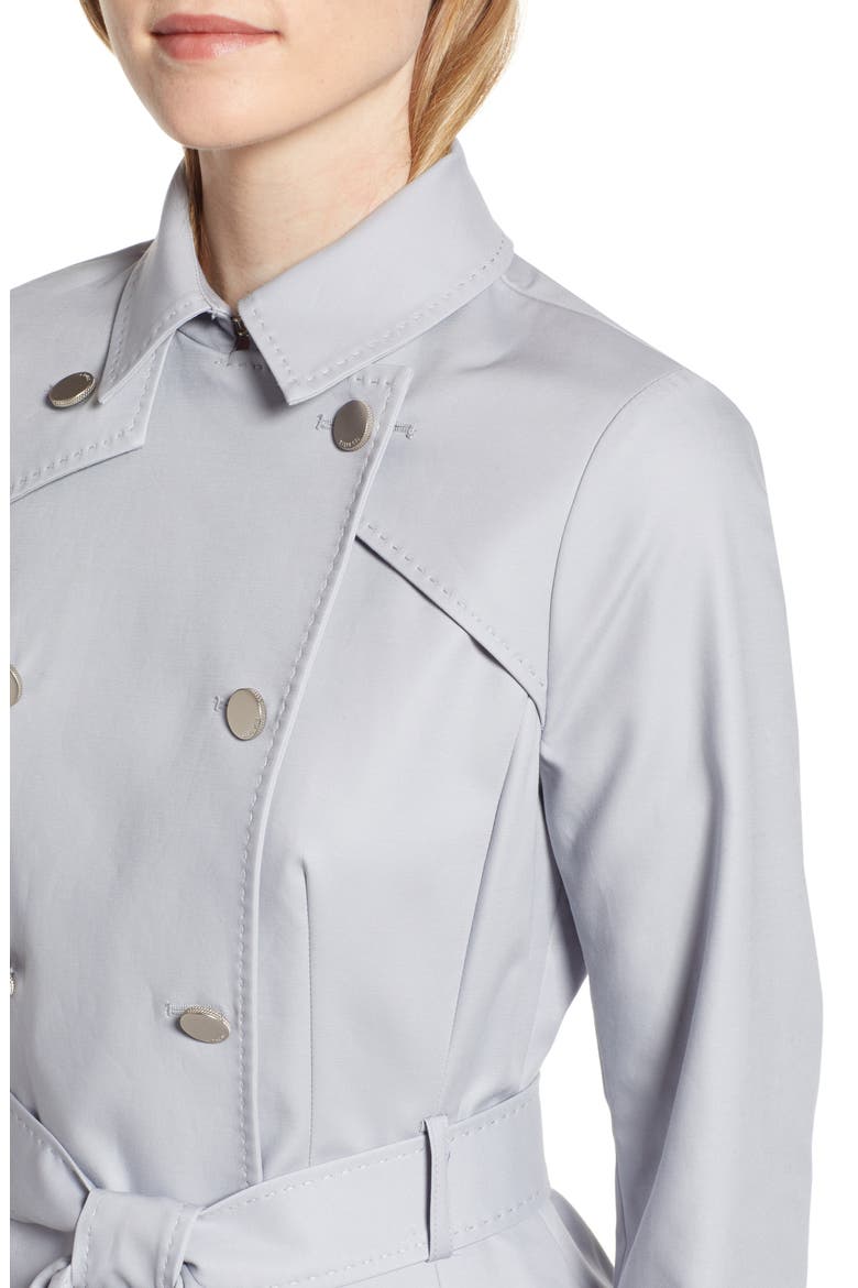 Tie Cuff Detail Trench Coat, Alternate, color, GREY
