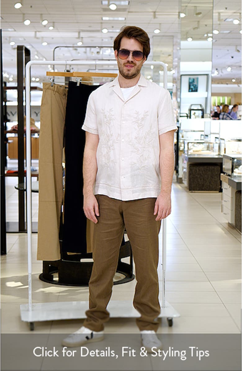 Embroidered Linen Camp Shirt, sales video thumbnail