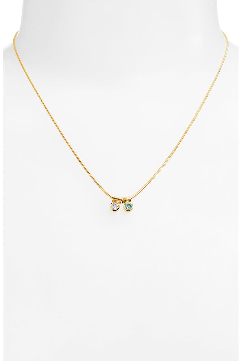 Ellie Multiple Birthstone Pendant Necklace, Alternate, color, GOLD / 2 CHARMS