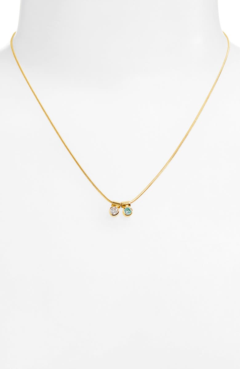 Set & Stones Ellie Multiple Birthstone Pendant Necklace, Alternate, color, Gold / 2 Charms