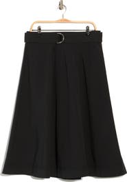 Veronica Beard Facia Belted Stretch Cotton Skirt