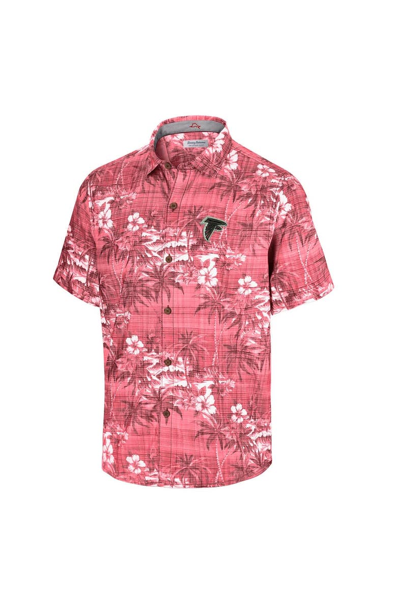 Tommy Bahama Men's Tommy Bahama Red Atlanta Falcons Coconut Point Isla Palmetta Camp Button-Up Shirt, Alternate, color, Red