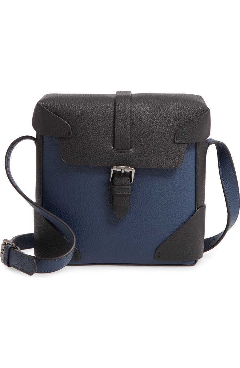 Sondra Roberts Binocular Case Faux Leather Crossbody Bag, Main, color,