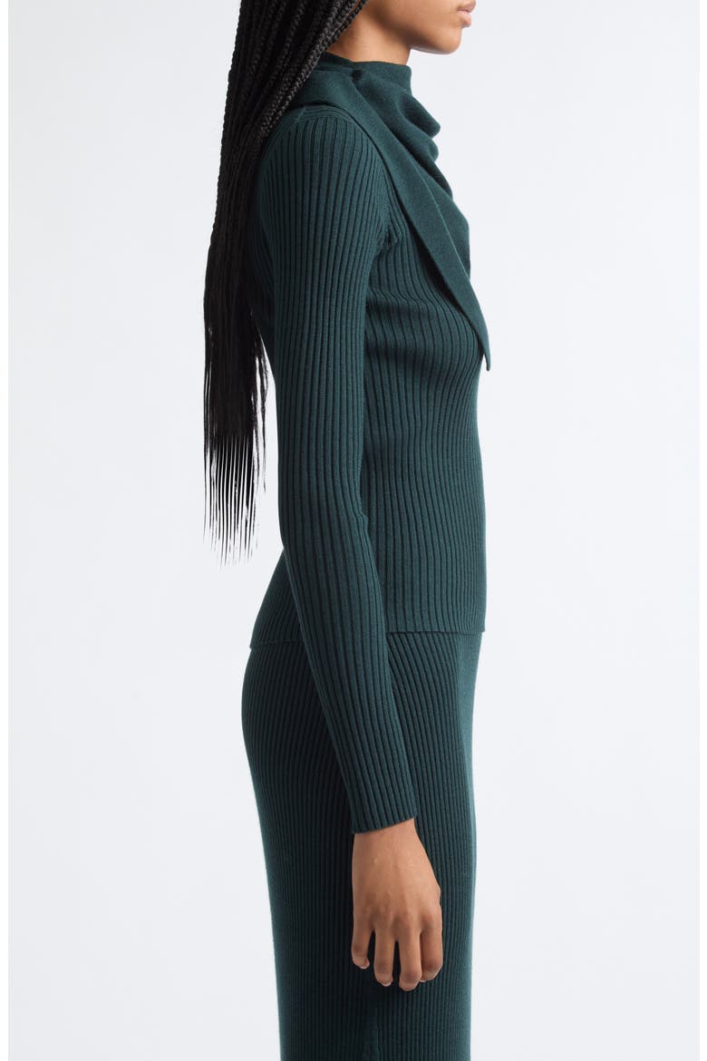 Valiant Merino Wool Scarf Sweater, Alternate, color, BOTTLE GREEN